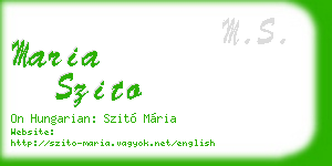 maria szito business card