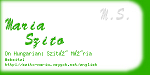 maria szito business card